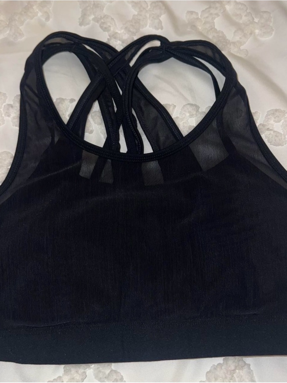 Fabletics Black Strappy Sports Bra